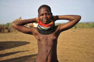 Nyangatom Girl with decorative scars